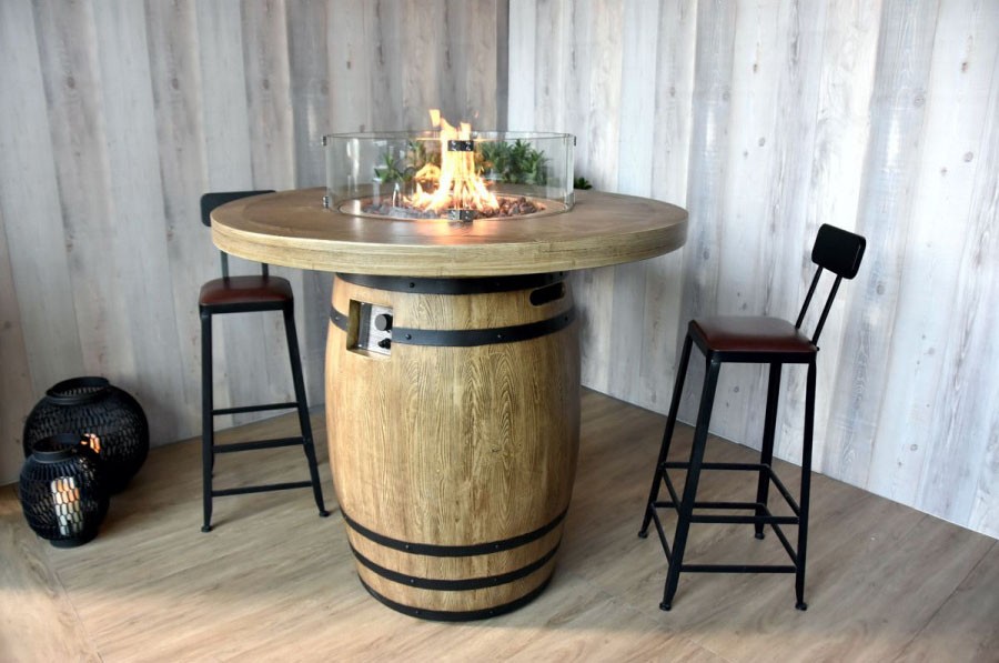 Moderné dizajnové plynové ohnisko - barový stôl