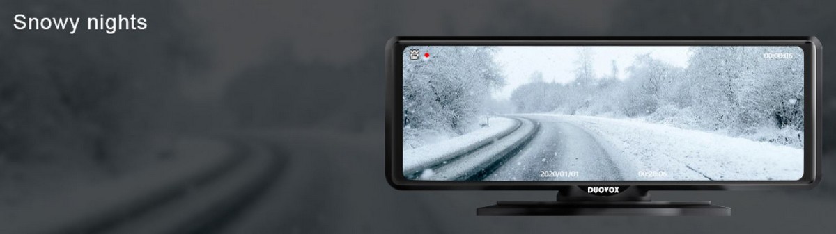 najlepšia autokamera duovox v9 - sneženie