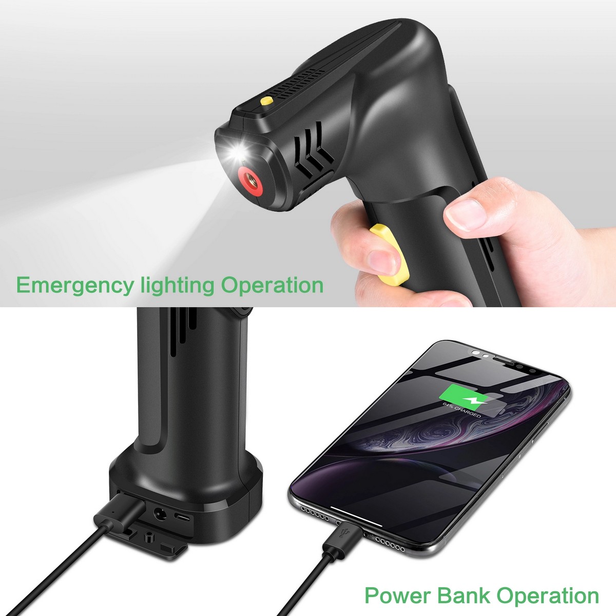 smart vzduchova pumpa + led baterka a powerbank