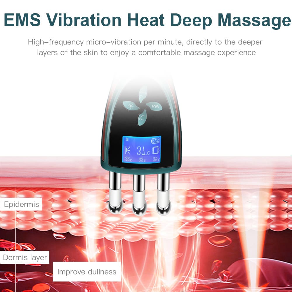 Vibračný hĺbkový masážny prístroj na vyhladenie vrások