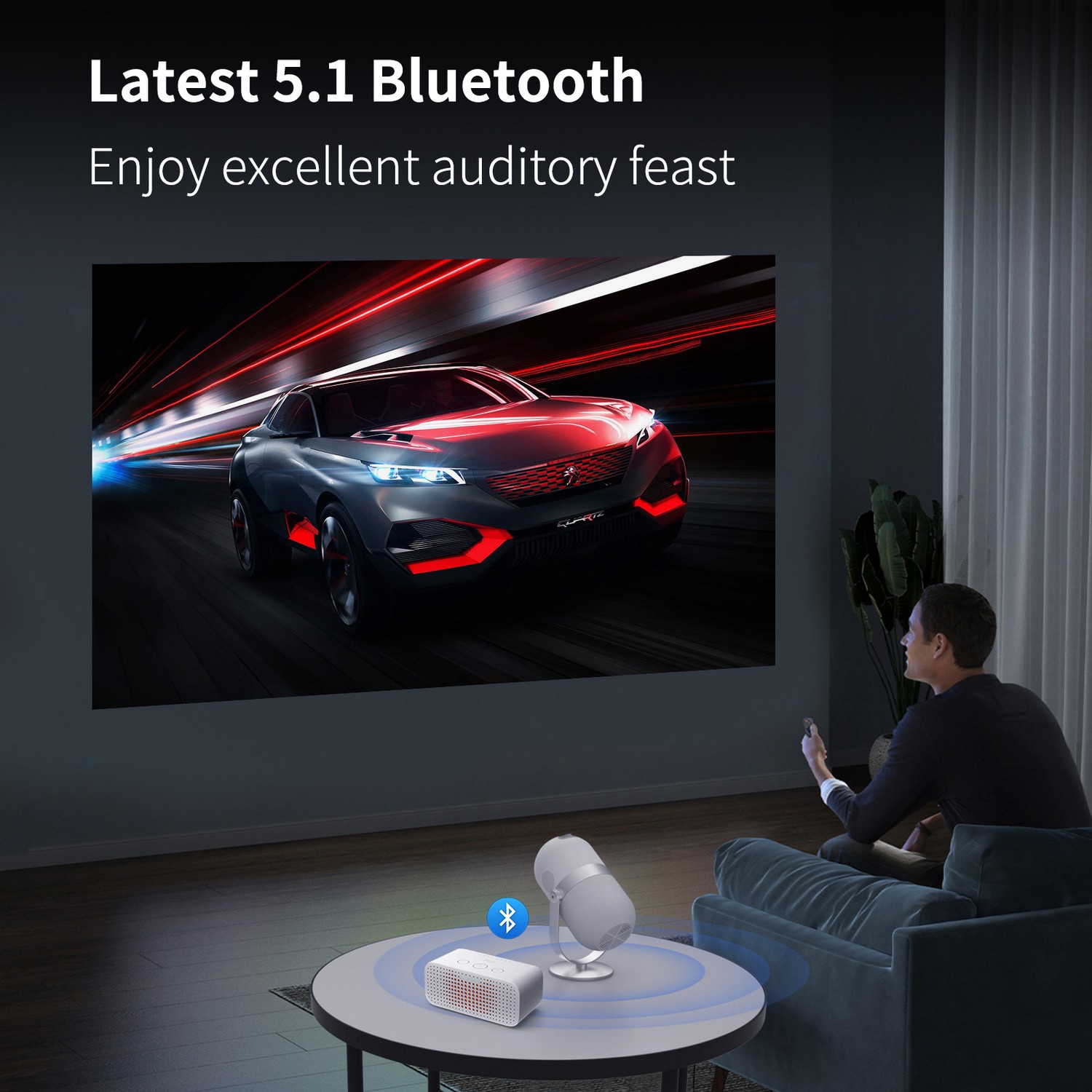 bluetooth wifi projektor mini 4k prenosny