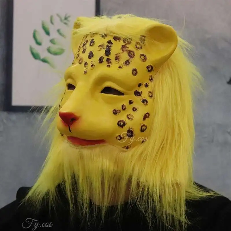 leopard silikónová maska na tvár a hlavu