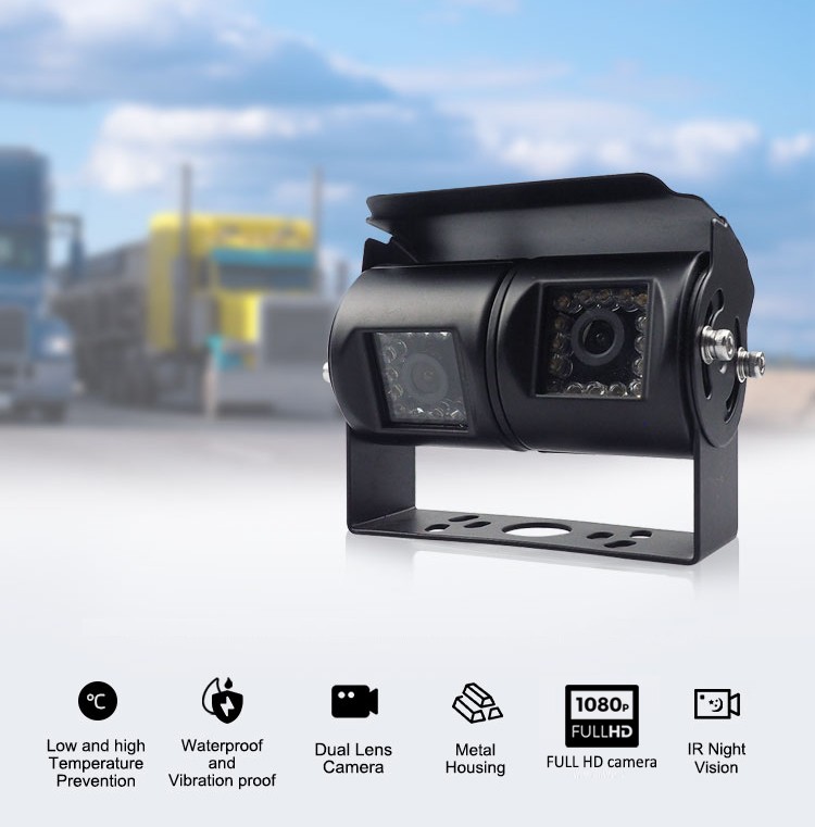 Kvalitná dvojitá kamera pre dopravné, nákladné či pracovné stroje