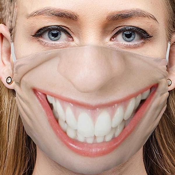ženský úsmev rúško na tvár