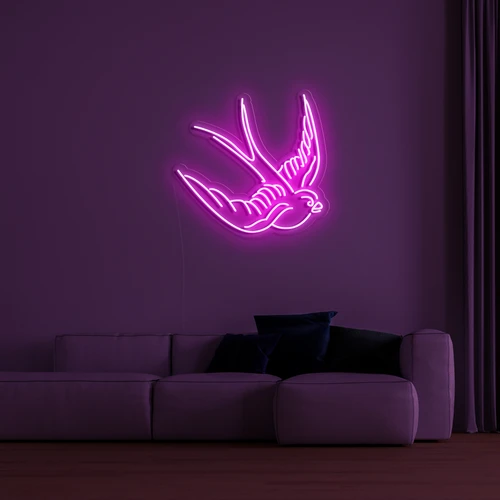 3D LED neon logo na stenu Holubica