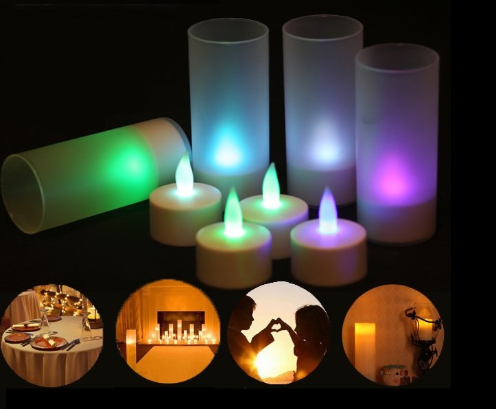 Farebné LED čajové sviečky