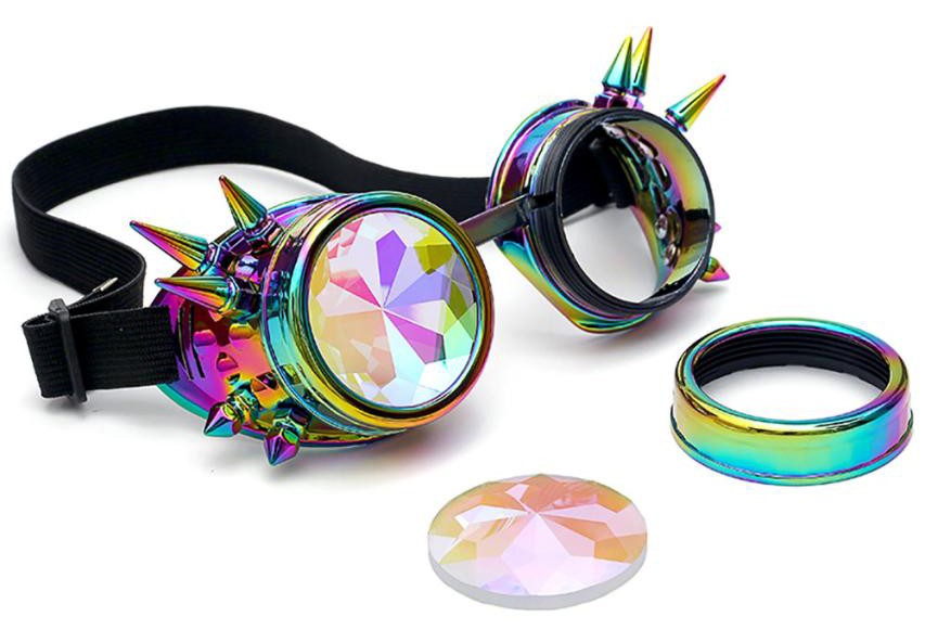 steampunk holograficke okuliare led svietiace