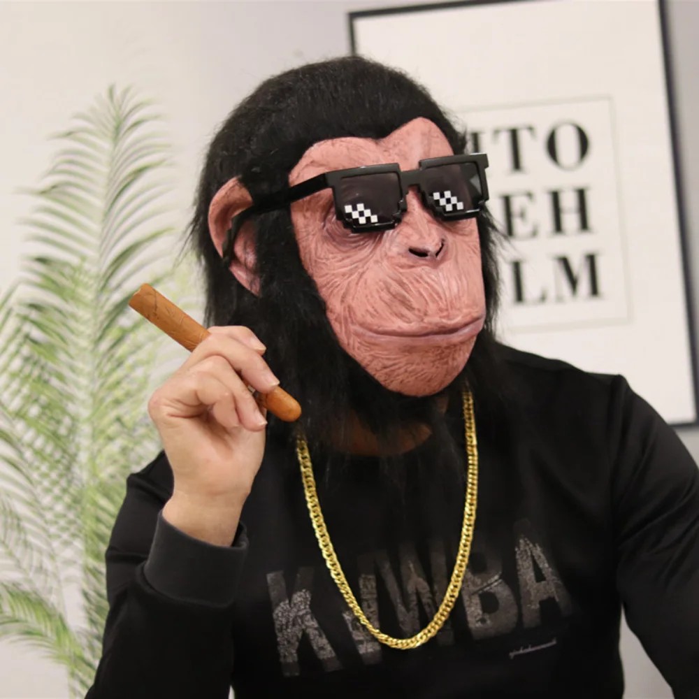 Opica šimpanz silikónová maska na tvár
