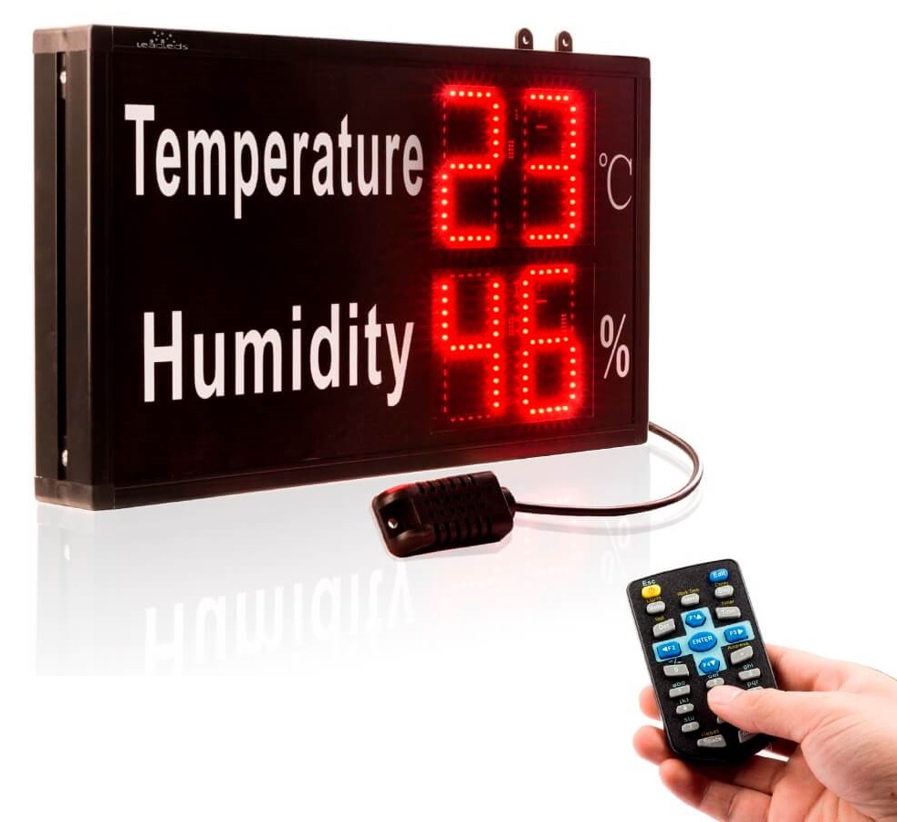 led panel s meračom teploty a vlhkosti