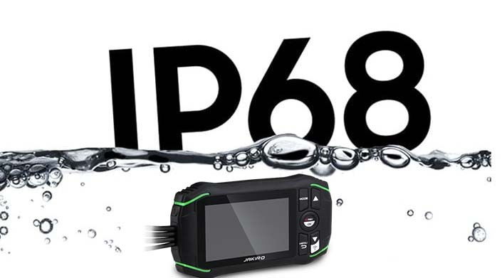 IP68 ochrana - vodotesna + prachotesna kamera na motorku