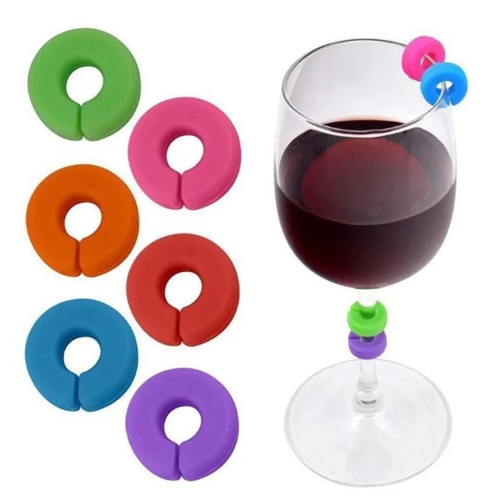 krúžky na vínové poháre štítky farebné