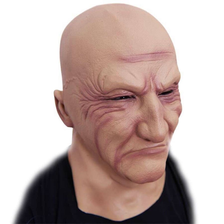 silikónová maska muž holohlavý