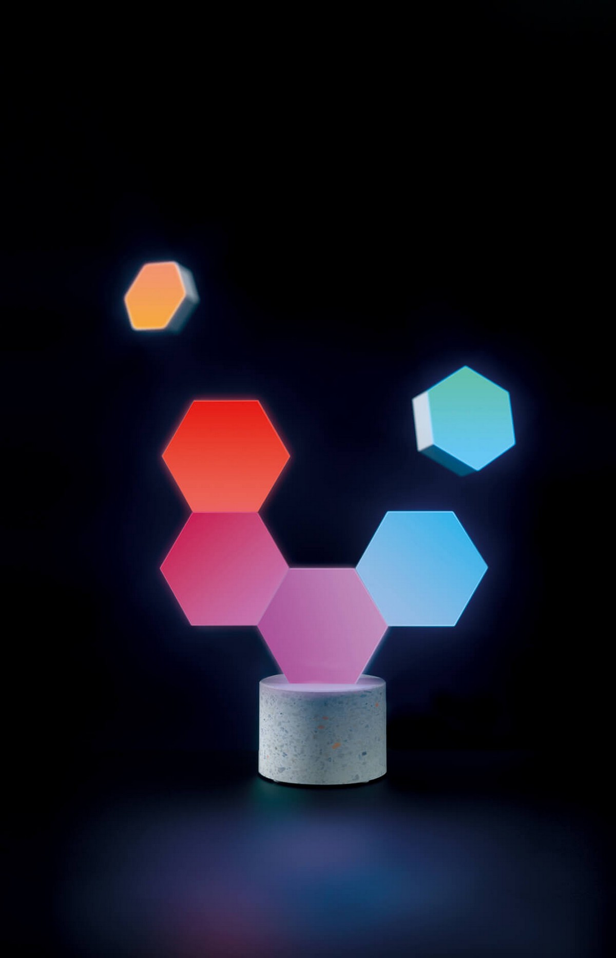 LED osvetlenie hexagon interier
