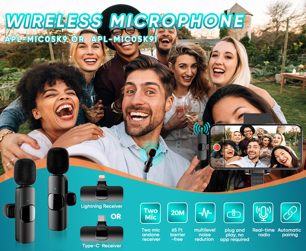 Bezdrôtový mikrofón mobil smartfon