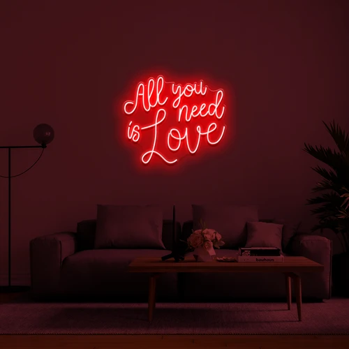Svietiaci LED nápis ALL YOU NEED IS LOVE