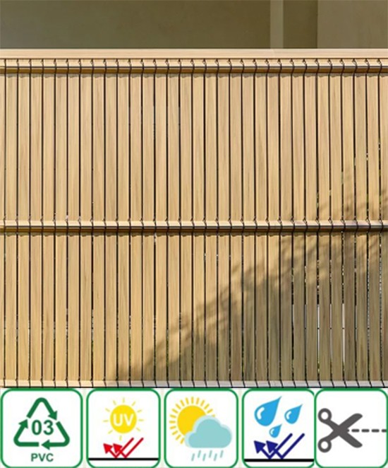 rovné PVC panely do plotu ako vypln pletiva