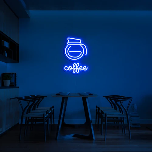 LED 3D neon logo na stenu COFFE