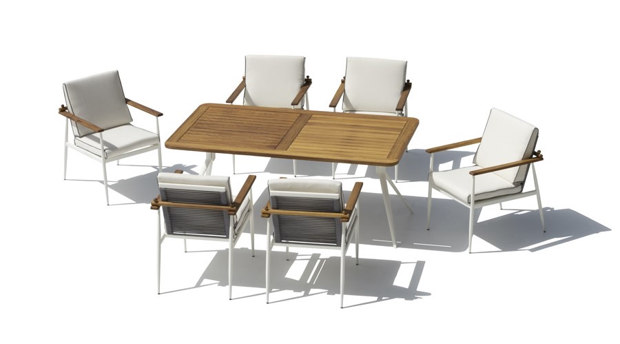 Jedálenský set stol a stoličky - Drevený luxusný záhradný nábytok