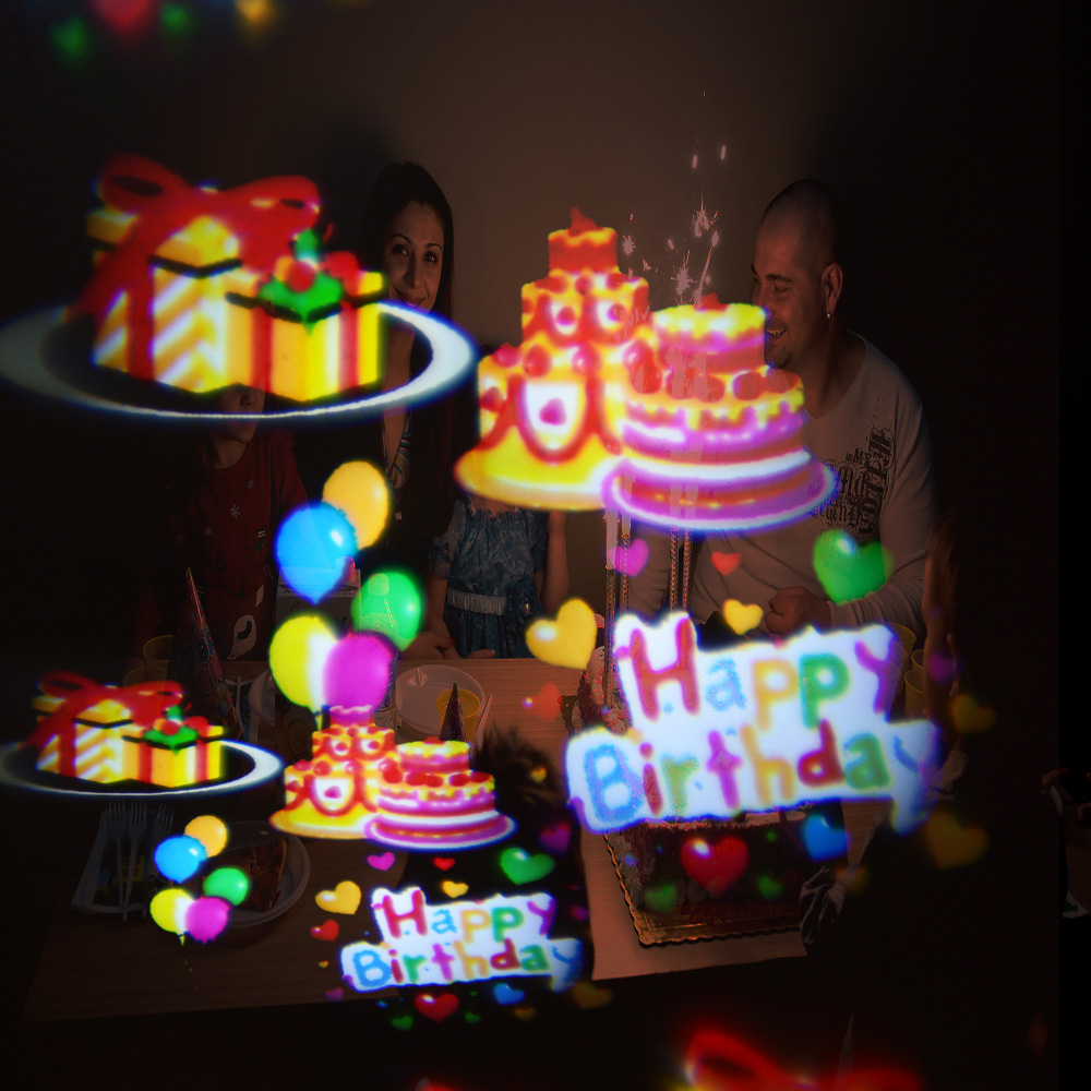 party zabavny projektor na oslavu projekcia balony happy birthday