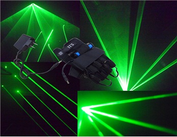 guanti laser della discoteca verde