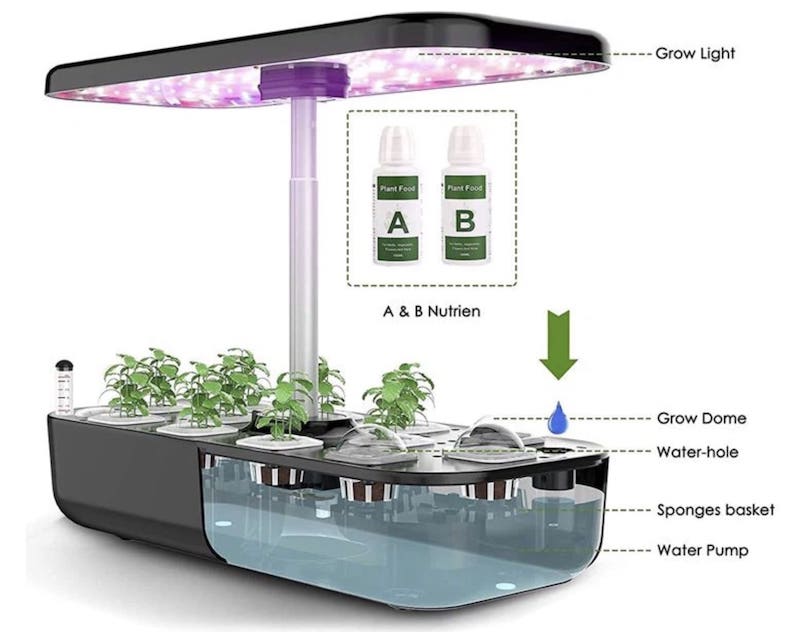 LED GROW lampa (hydropónia) na pestovanie rastlín - Kit s 12 kapsulami 