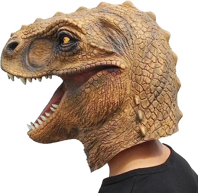 Halloweenska maska silikónová dinosaurus t rex