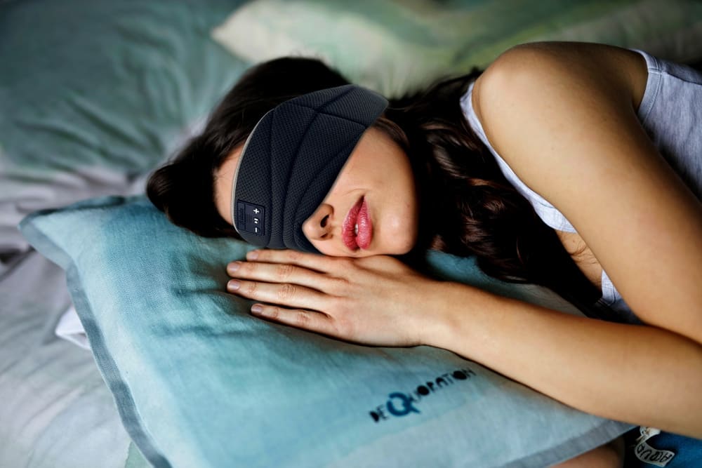 maska na spanie bluetooth bezdrotova na oči škraboška proti hluku