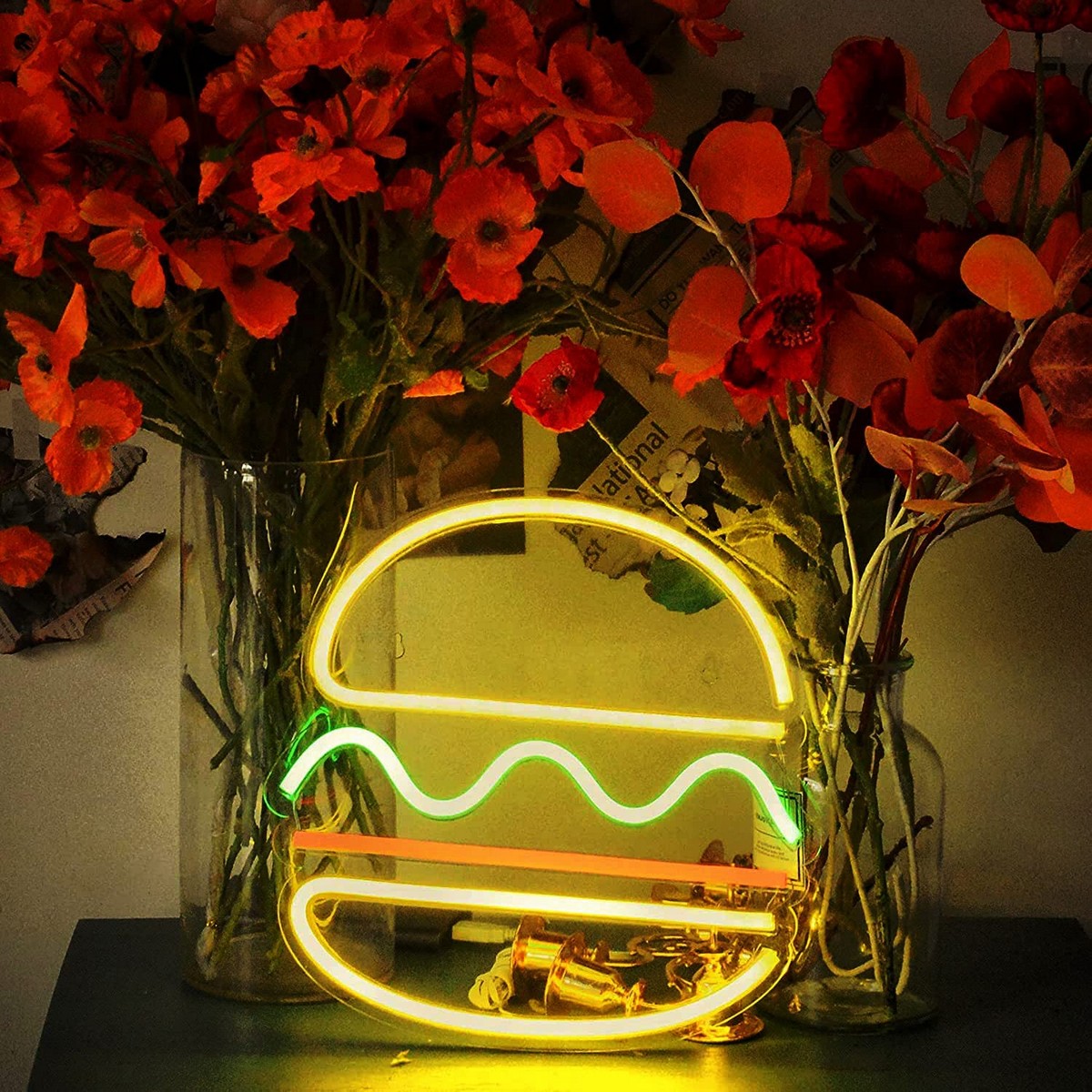 svetelné logo burger neon restauracia led tabula