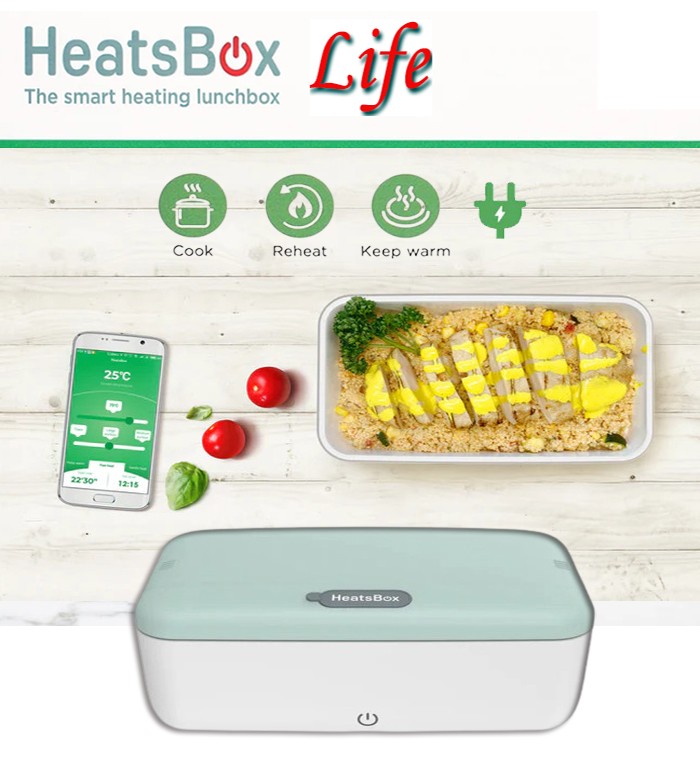 Elektrický obědář - přenosný vyhřívaný obědový box s baterií (app Mobil) - HeatsBox  GO