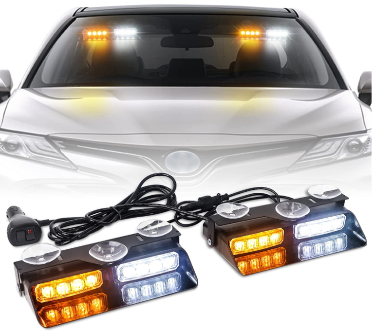 Blikajuce LED vystražné svetla ako maják do auta (modrý, červený, biely, žltý, fialový)