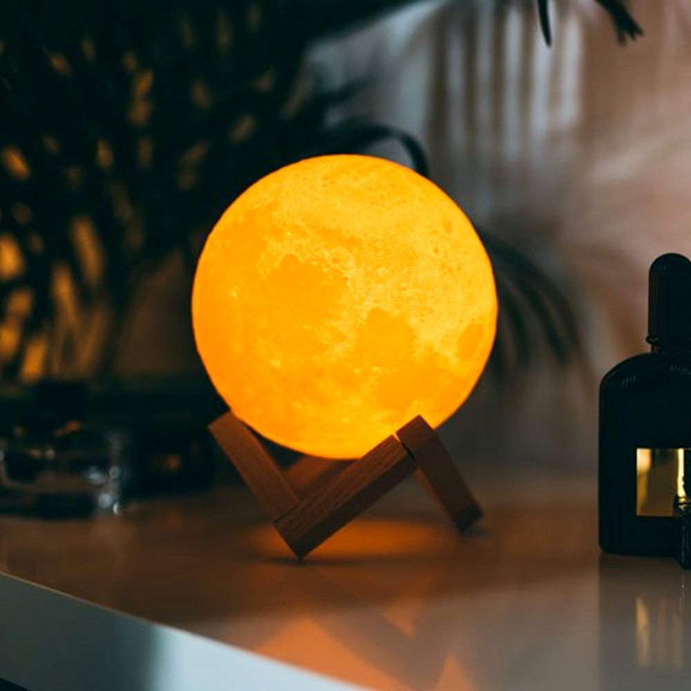 3D mesiac - dotykova lampa do spalne