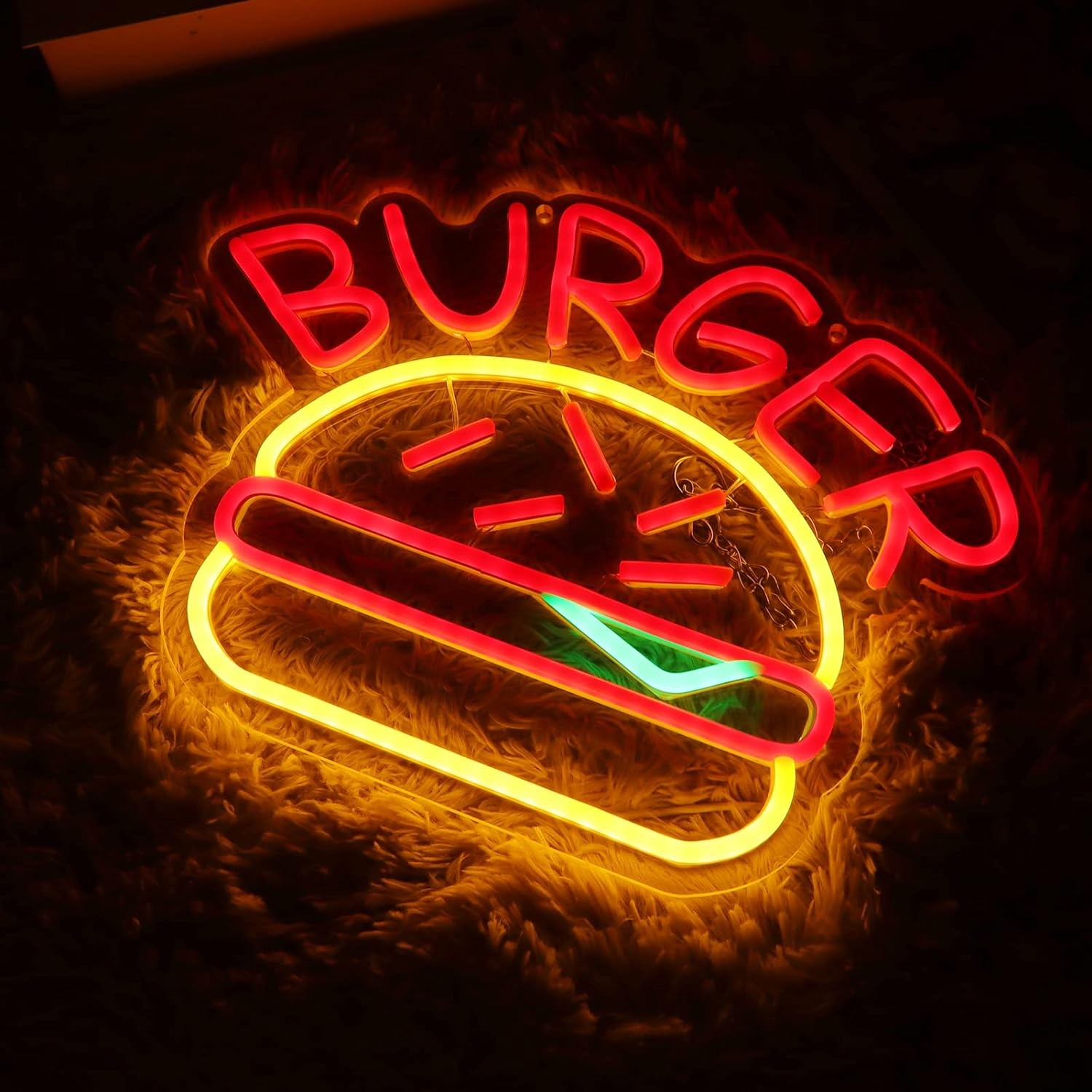 Burger Reklamna svietiaca LED neonová reklama hamburger
